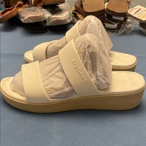 Joybee Women's Bone/Sand Slide Sandals